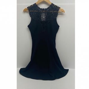 Eclipse Fit & Flare Black Lace Sleeveless Dress S